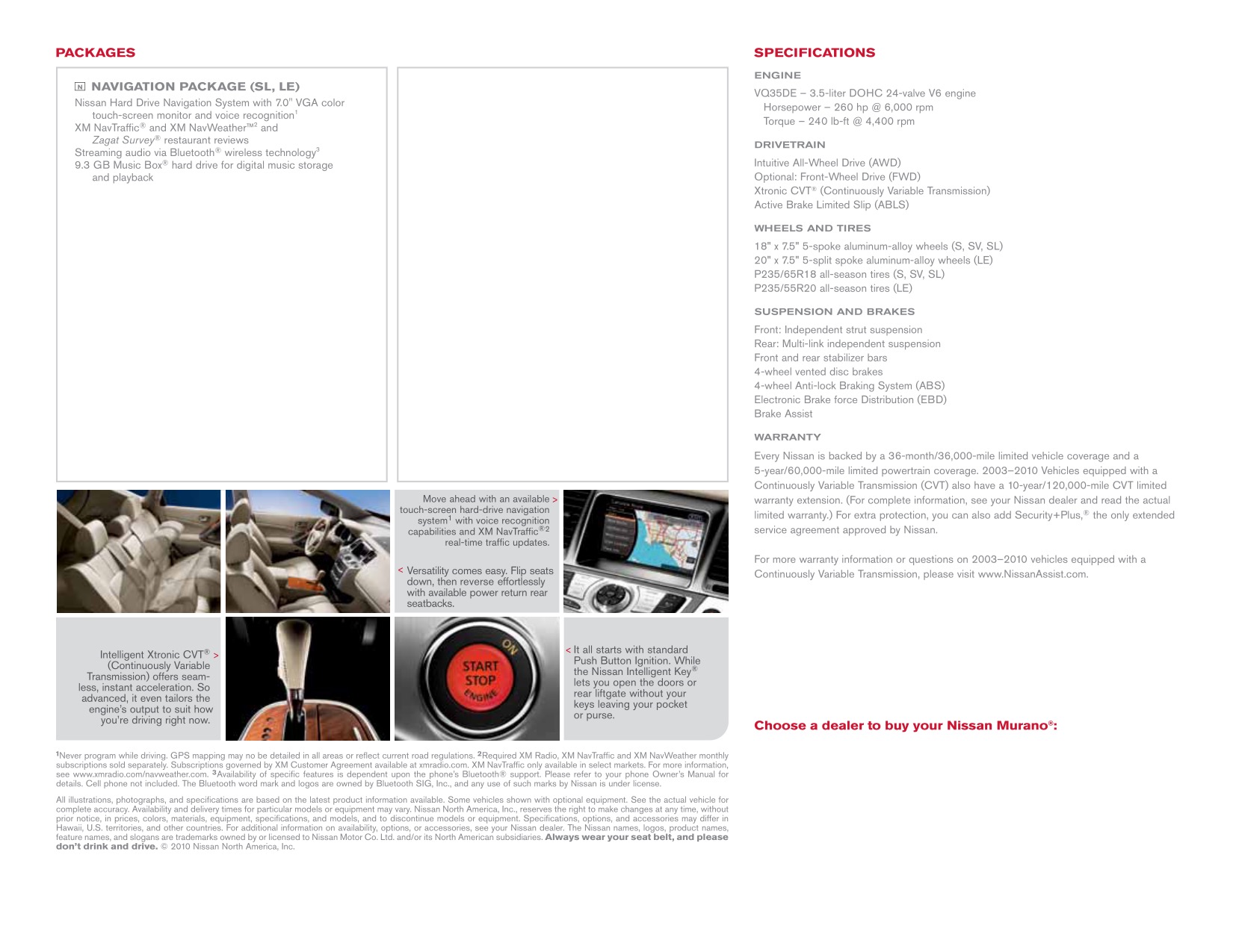 2011 Nissan Murano Brochure Page 1